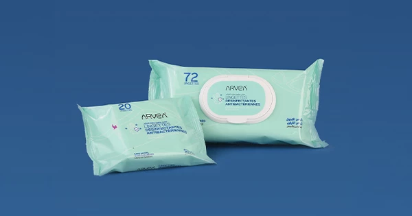 ( GM ) Lingettes Désinfectantes Antibactériennes Paquet de 72 - ARVEA Tunisia